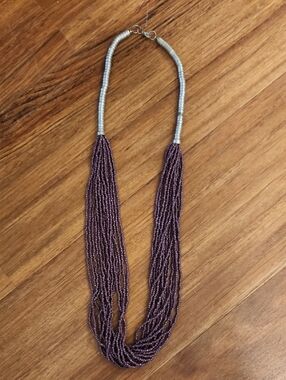 Seed Bead Purple Multi-Strand Necklace